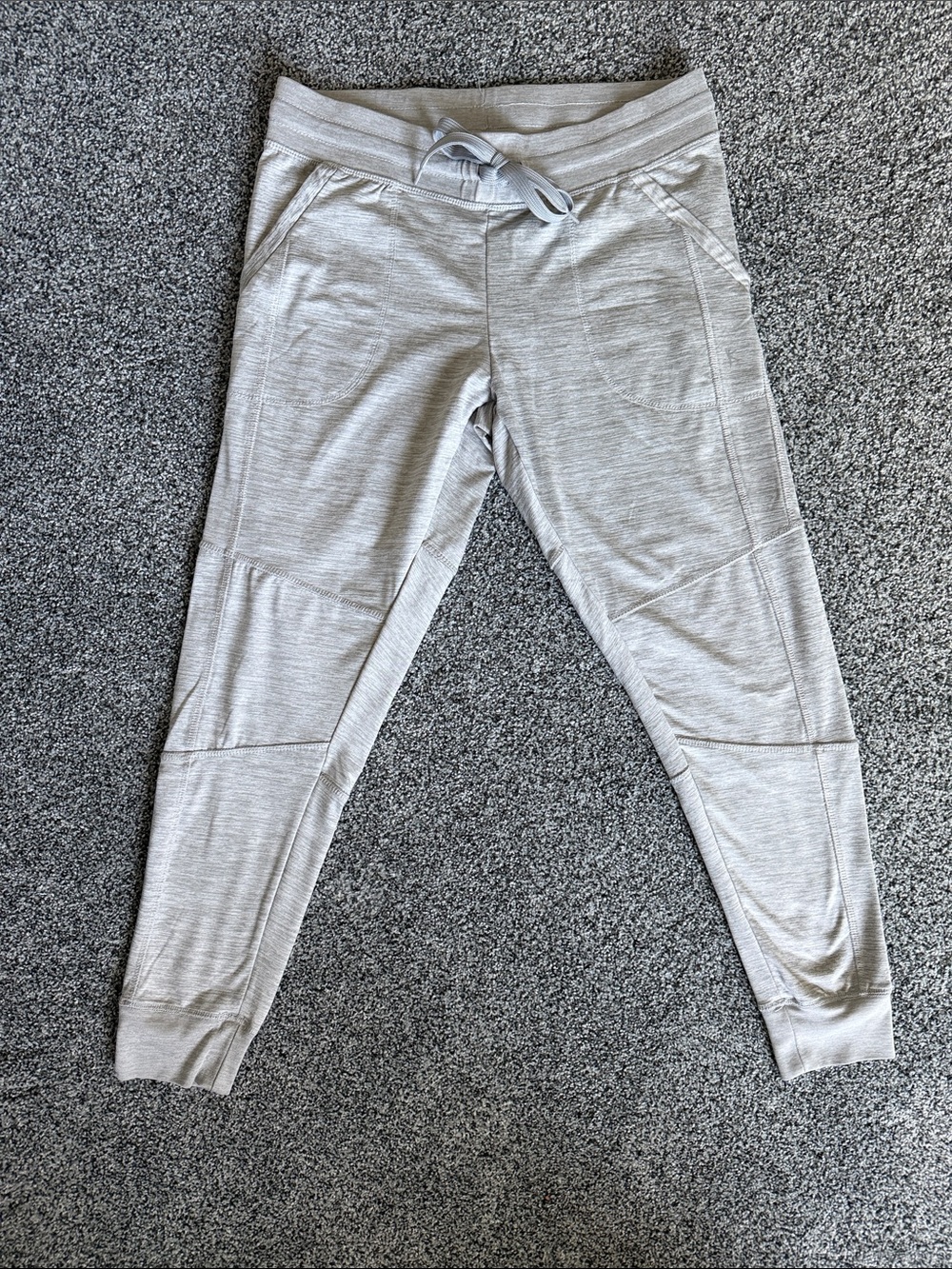 Danskin Now Light Gray Drawstring Jogger Track Pants Medium
